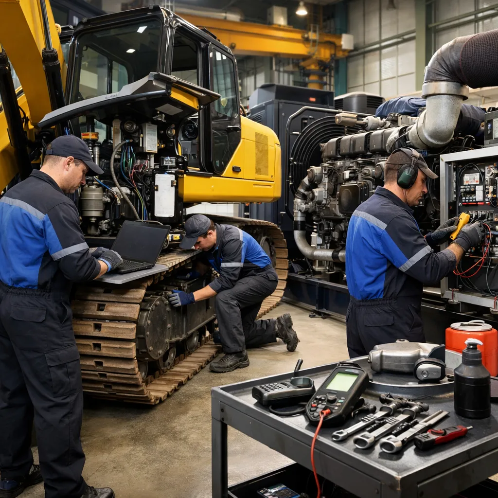 Entretien préventif d'un engin de chantier